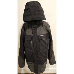 Eddie Bauer Mens Large First Ascent Mountain Ops Parka Black Primaloft Jacket